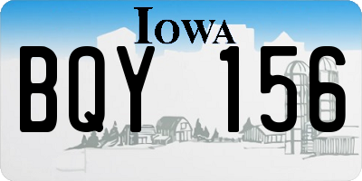 IA license plate BQY156