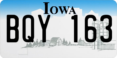 IA license plate BQY163