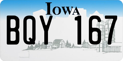 IA license plate BQY167