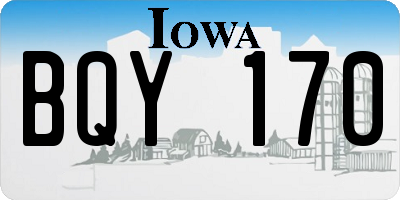 IA license plate BQY170