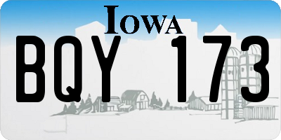 IA license plate BQY173