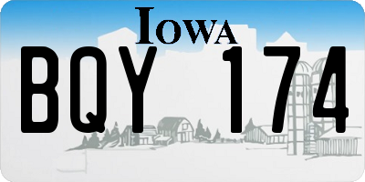 IA license plate BQY174