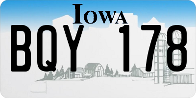 IA license plate BQY178