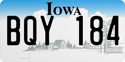 IA license plate BQY184