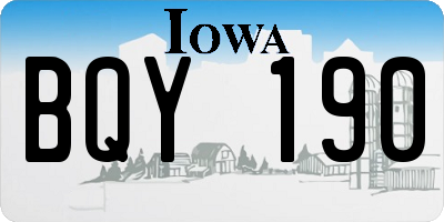 IA license plate BQY190