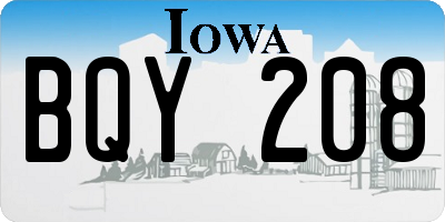 IA license plate BQY208