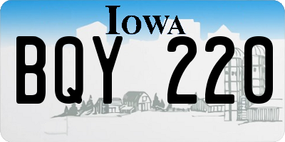 IA license plate BQY220