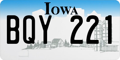 IA license plate BQY221