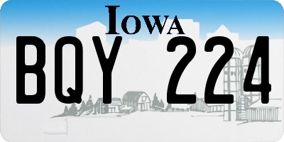 IA license plate BQY224