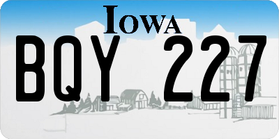 IA license plate BQY227