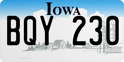 IA license plate BQY230