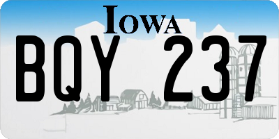 IA license plate BQY237