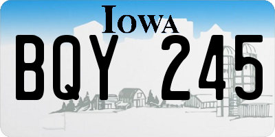IA license plate BQY245