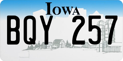 IA license plate BQY257
