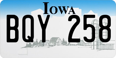 IA license plate BQY258