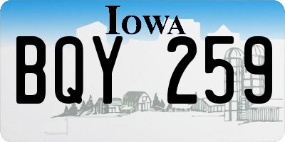 IA license plate BQY259