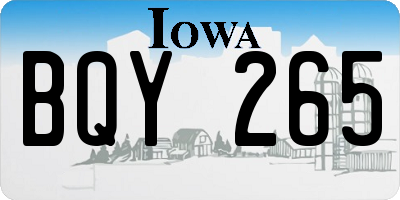 IA license plate BQY265