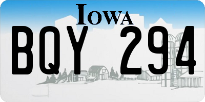 IA license plate BQY294
