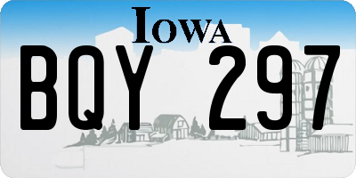 IA license plate BQY297