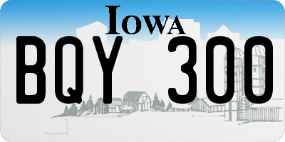 IA license plate BQY300