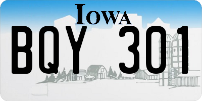 IA license plate BQY301