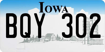 IA license plate BQY302