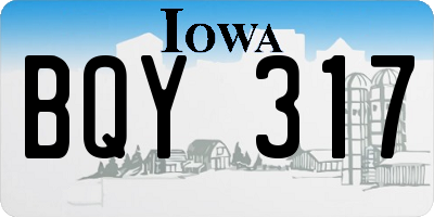 IA license plate BQY317