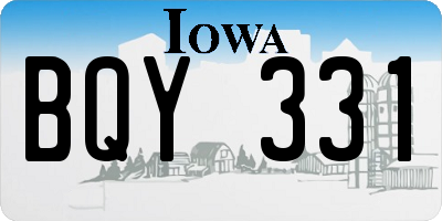 IA license plate BQY331