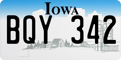 IA license plate BQY342