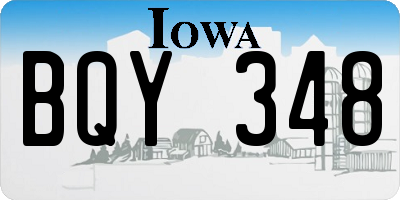 IA license plate BQY348