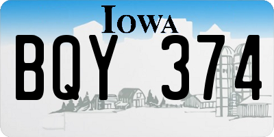 IA license plate BQY374