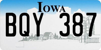 IA license plate BQY387