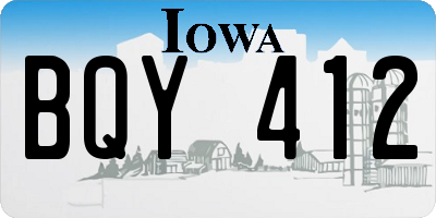 IA license plate BQY412