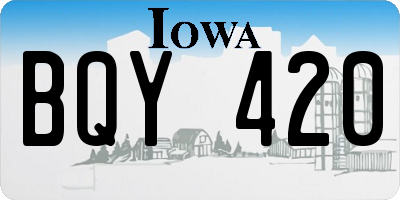 IA license plate BQY420