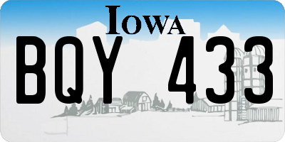 IA license plate BQY433