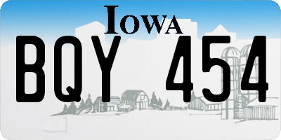 IA license plate BQY454