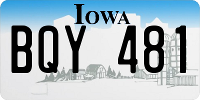 IA license plate BQY481