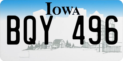 IA license plate BQY496