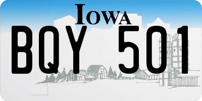 IA license plate BQY501