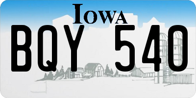IA license plate BQY540