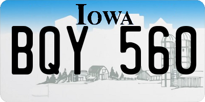 IA license plate BQY560