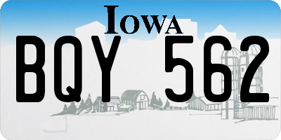 IA license plate BQY562