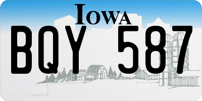 IA license plate BQY587