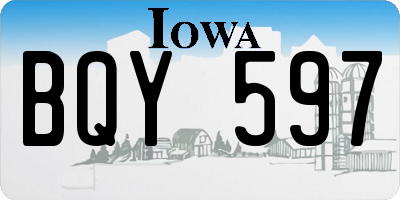 IA license plate BQY597