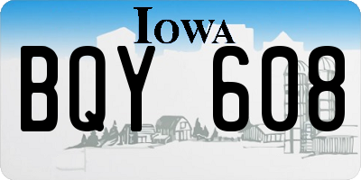 IA license plate BQY608