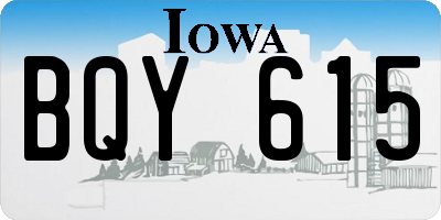 IA license plate BQY615