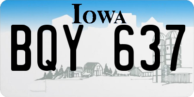 IA license plate BQY637