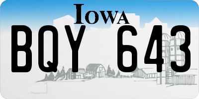 IA license plate BQY643