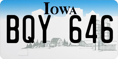 IA license plate BQY646
