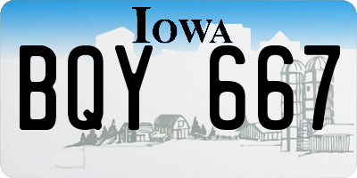 IA license plate BQY667